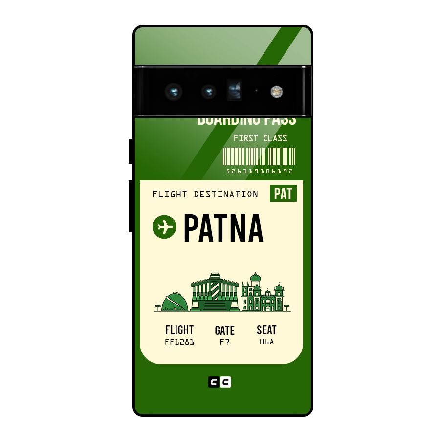 Patna Boarding Pass Glass Back Case for Google Pixel 6 Pro