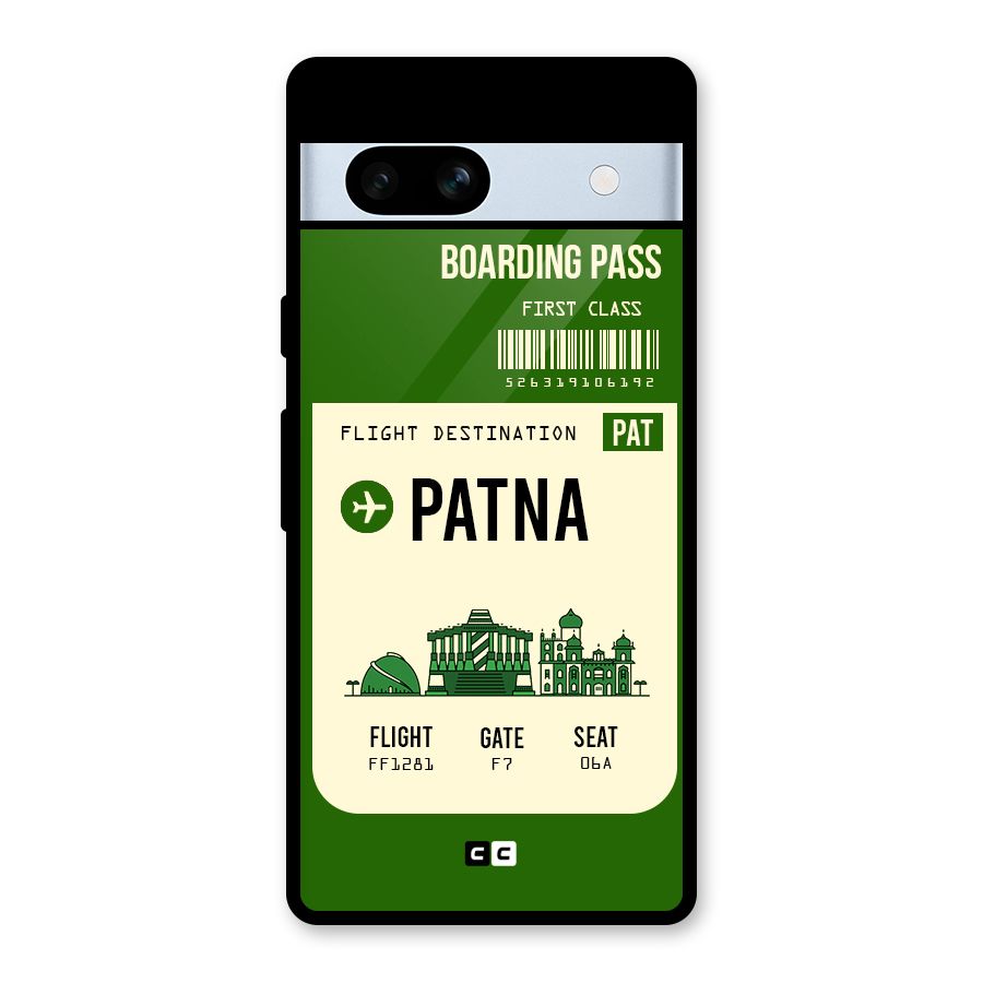 Patna Boarding Pass Glass Back Case for Google Pixel 7a