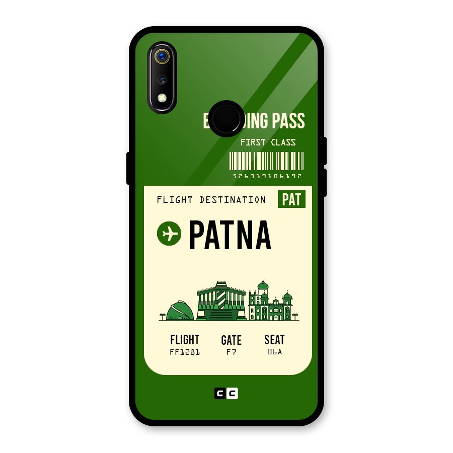 Patna Boarding Pass Glass Back Case for Realme 3i
