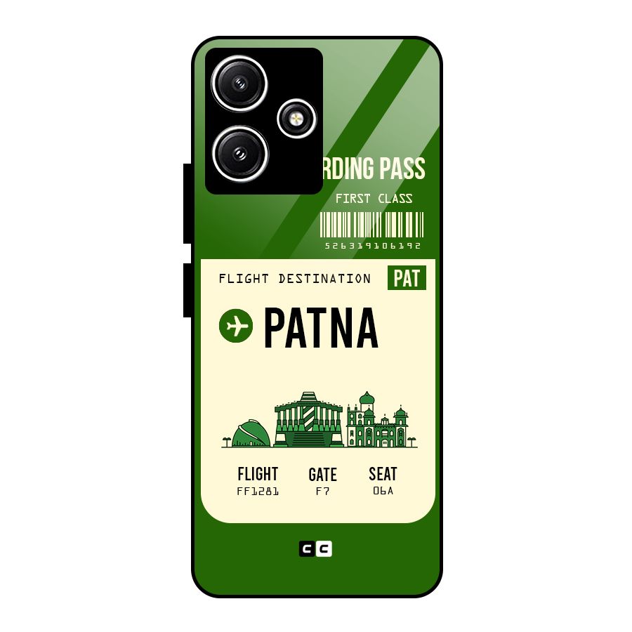 Patna Boarding Pass Glass Back Case for Redmi 12 5G
