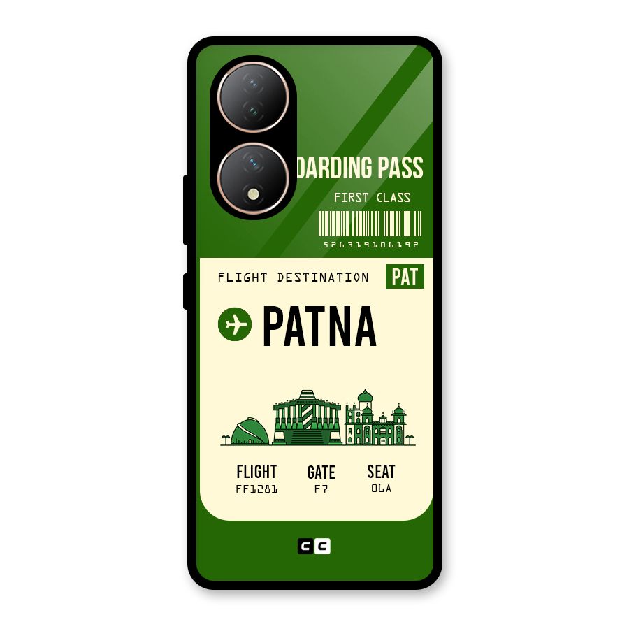 Patna Boarding Pass Glass Back Case for Vivo Y100A