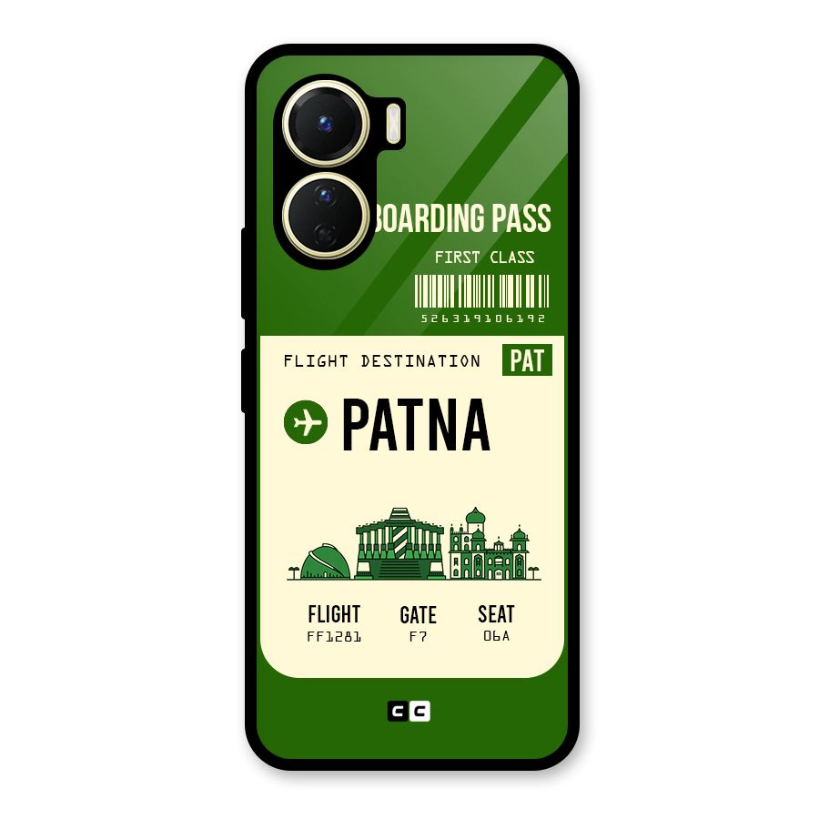 Patna Boarding Pass Glass Back Case for Vivo Y16