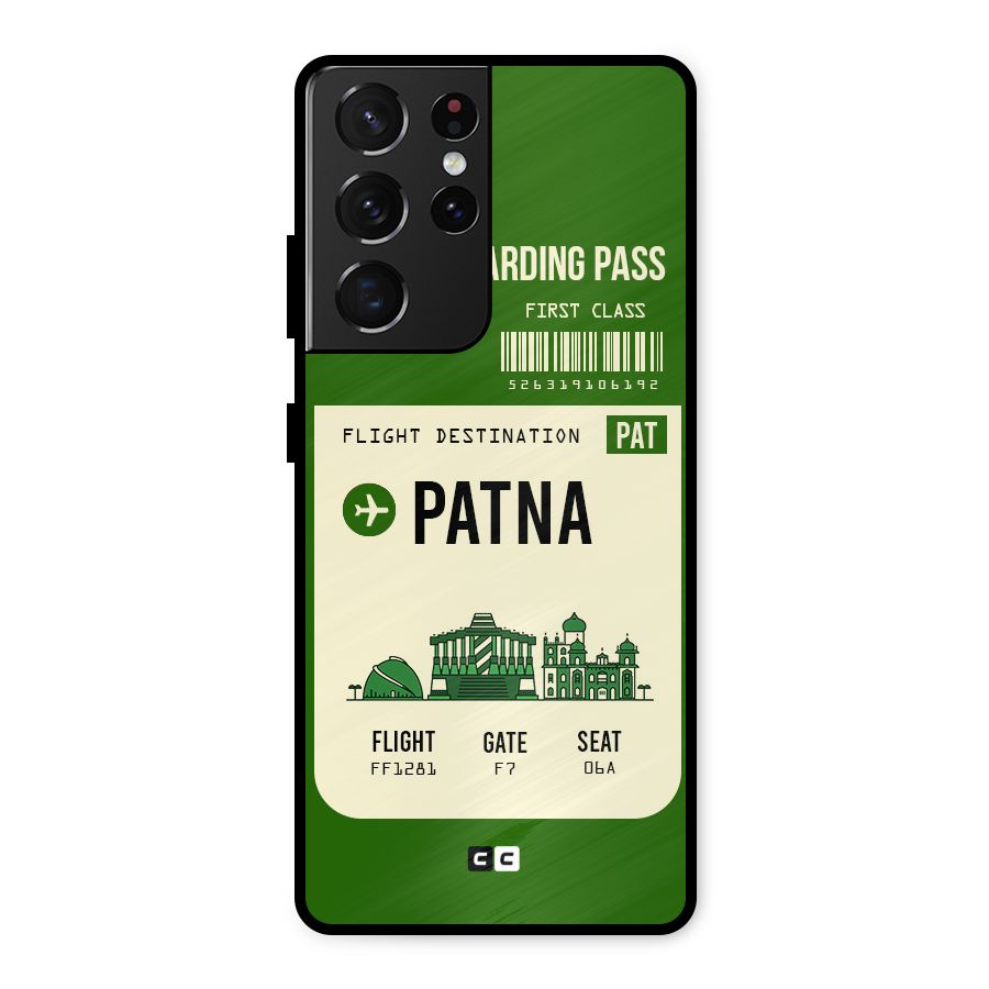 Patna Boarding Pass Metal Back Case for Galaxy S21 Ultra 5G