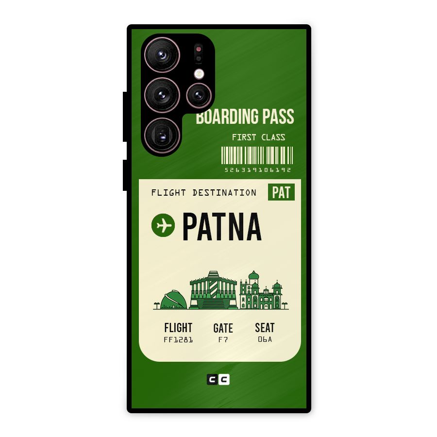 Patna Boarding Pass Metal Back Case for Galaxy S22 Ultra 5G