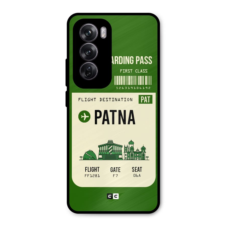 Patna Boarding Pass Metal Back Case for Oppo Reno12 Pro