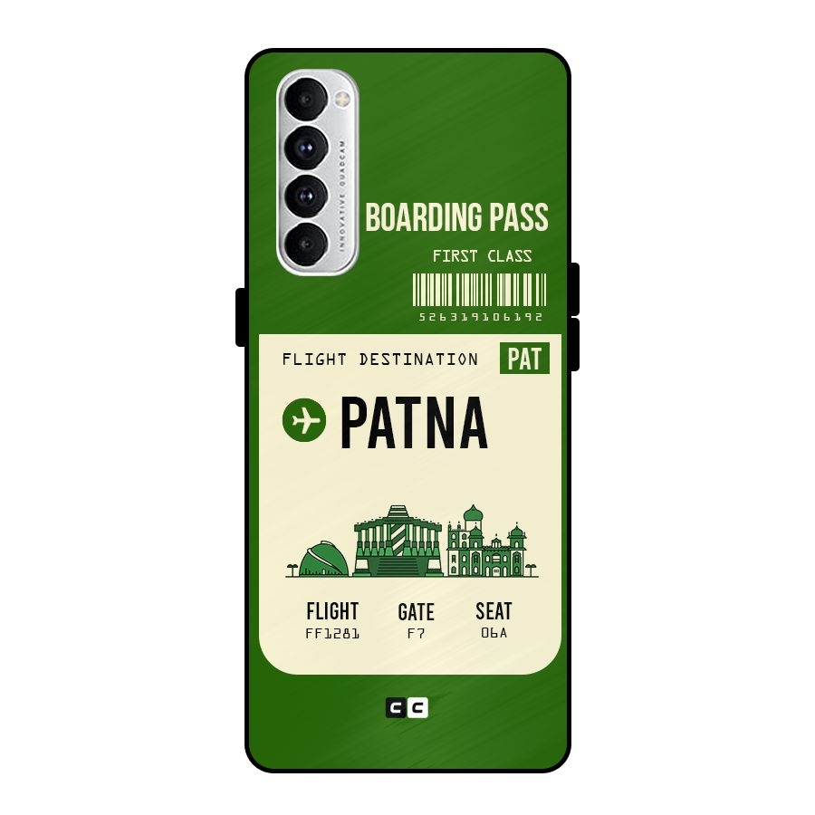 Patna Boarding Pass Metal Back Case for Oppo Reno4 Pro