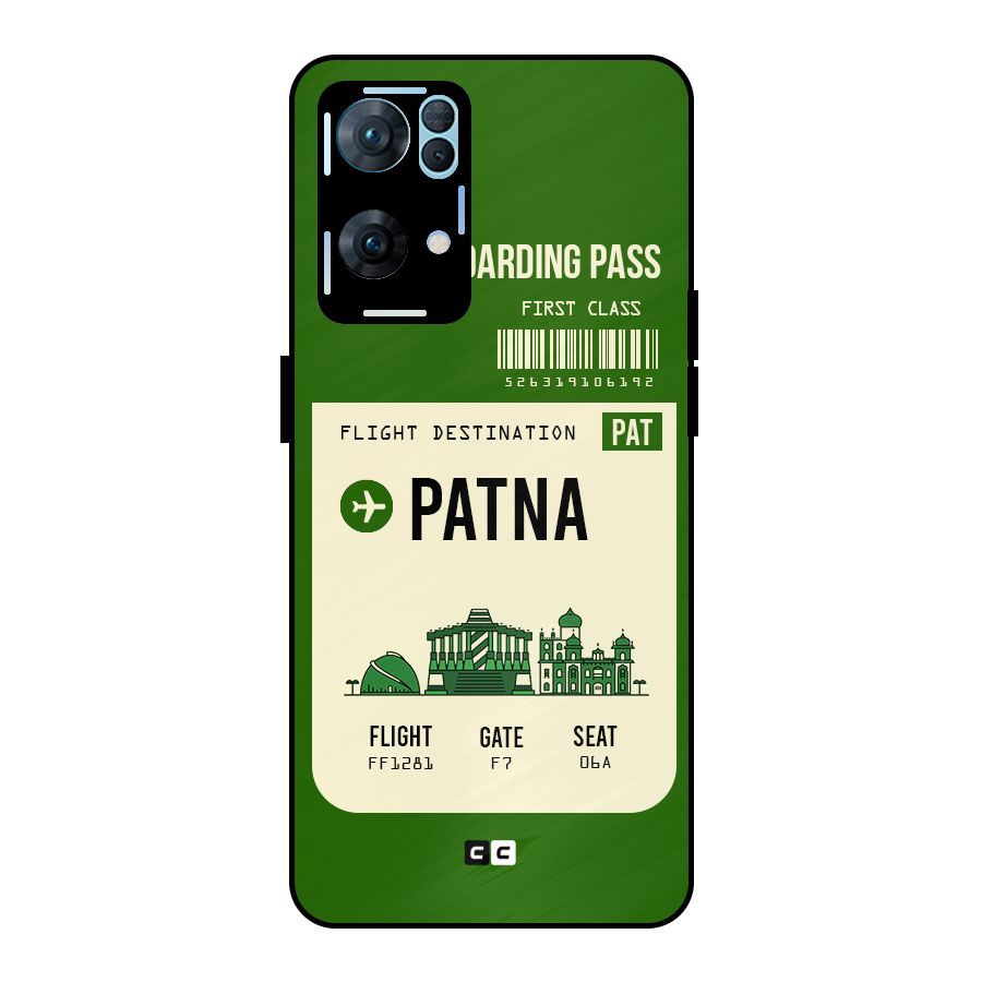 Patna Boarding Pass Metal Back Case for Oppo Reno7 Pro 5G