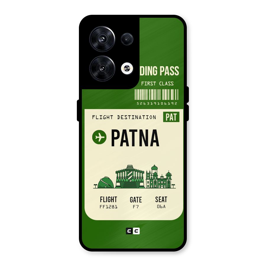 Patna Boarding Pass Metal Back Case for Oppo Reno8 5G