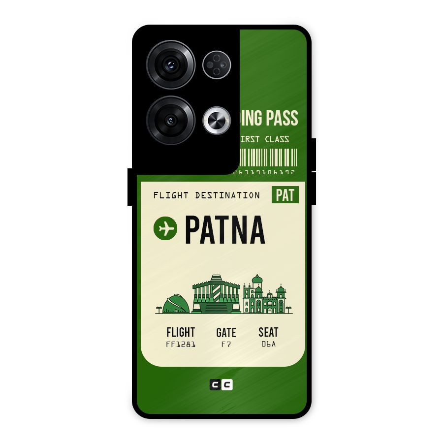 Patna Boarding Pass Metal Back Case for Oppo Reno8 Pro 5G