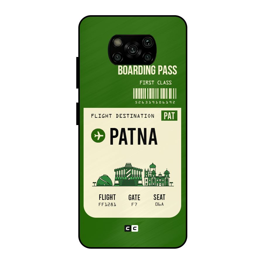 Patna Boarding Pass Metal Back Case for Poco X3