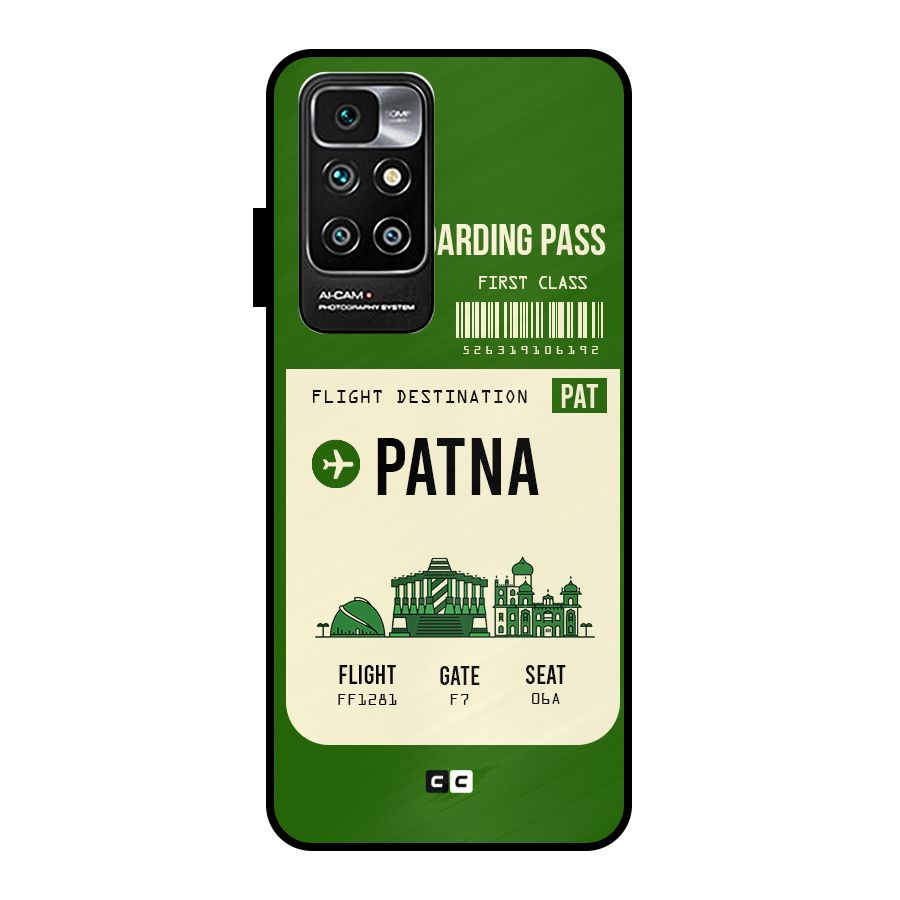 Patna Boarding Pass Metal Back Case for Redmi 10 Prime