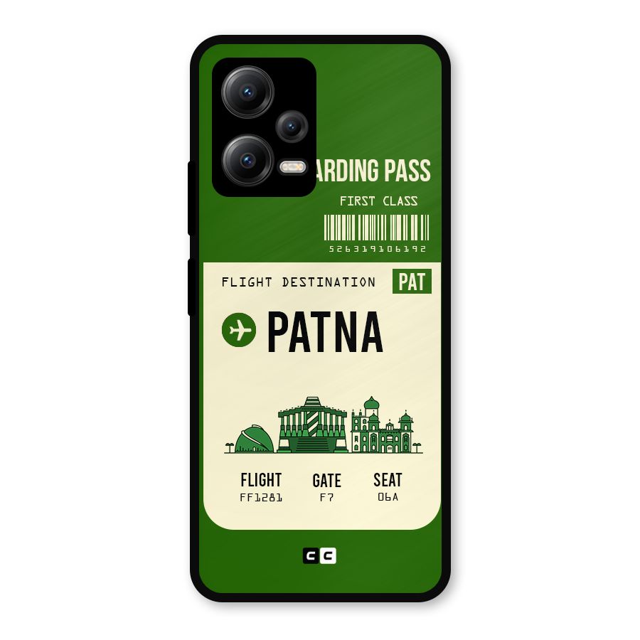 Patna Boarding Pass Metal Back Case for Redmi Note 12 5G