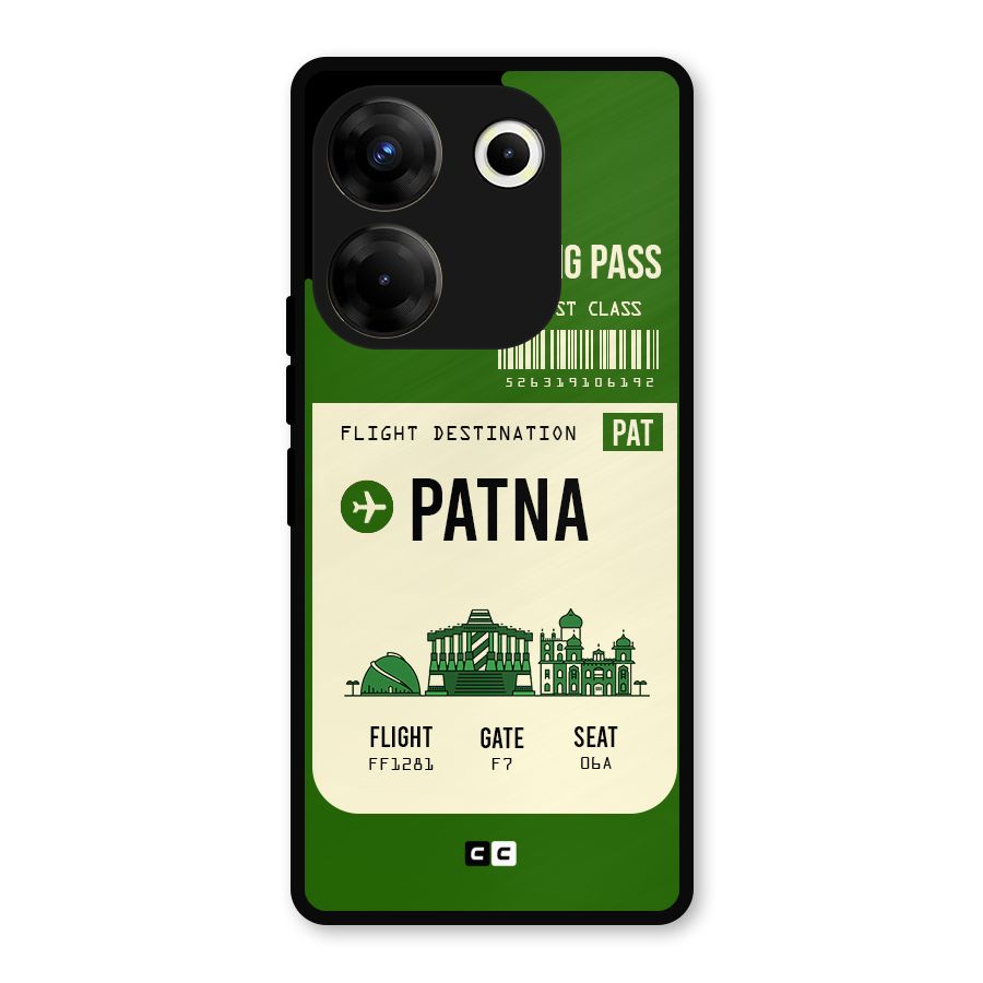 Patna Boarding Pass Metal Back Case for Tecno Camon 20 Pro