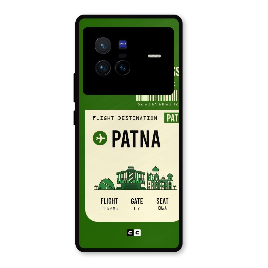 Patna Boarding Pass Metal Back Case for Vivo X80