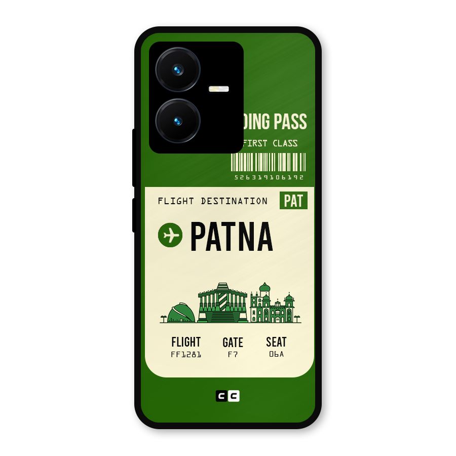 Patna Boarding Pass Metal Back Case for Vivo Y22