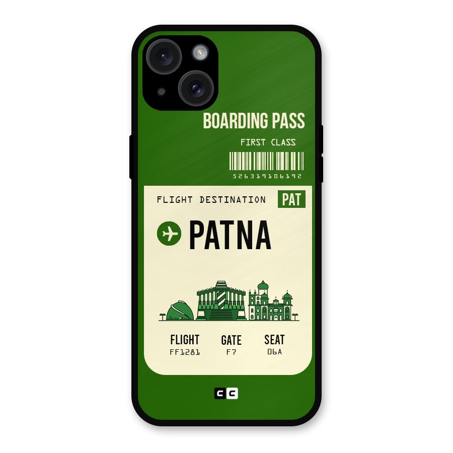 Patna Boarding Pass Metal Back Case for iPhone 15 Plus