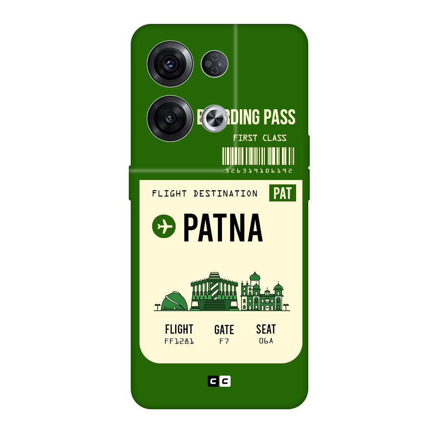 Patna Boarding Pass Original Polycarbonate Back Case for Oppo Reno8 Pro 5G
