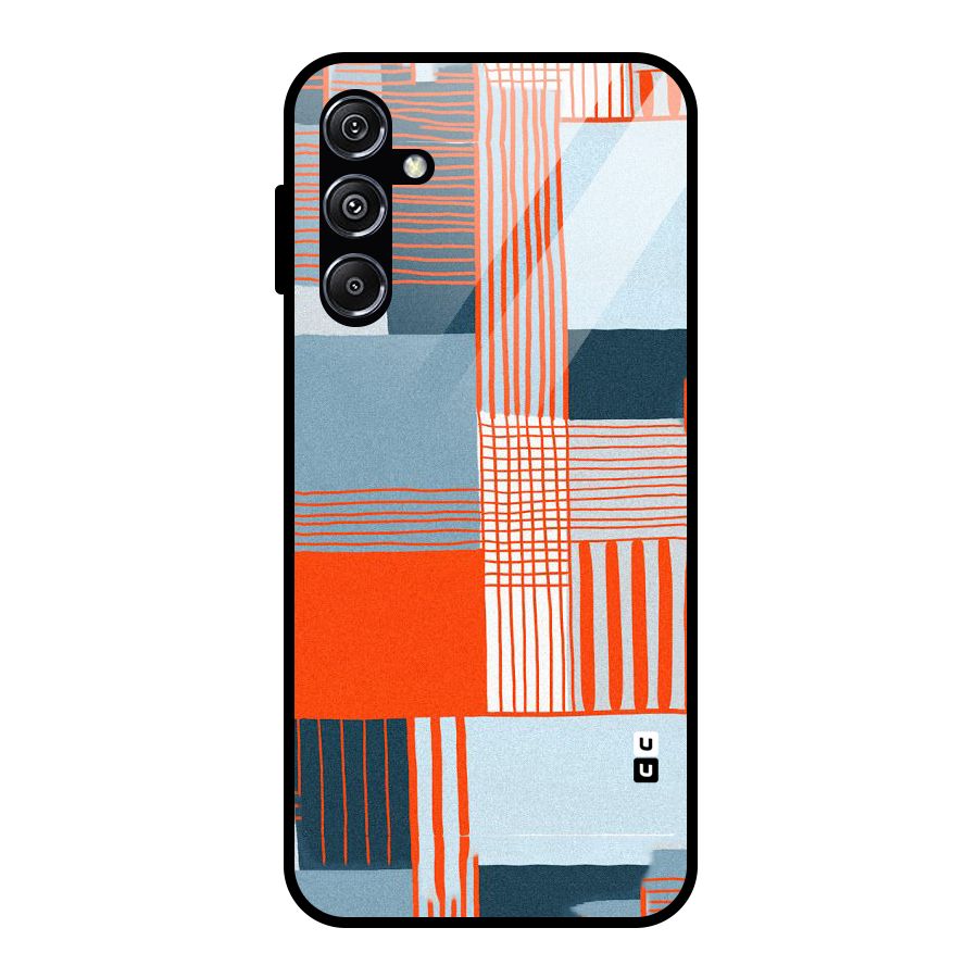 Pattern In Lines Glass Back Case for Galaxy M34 5G