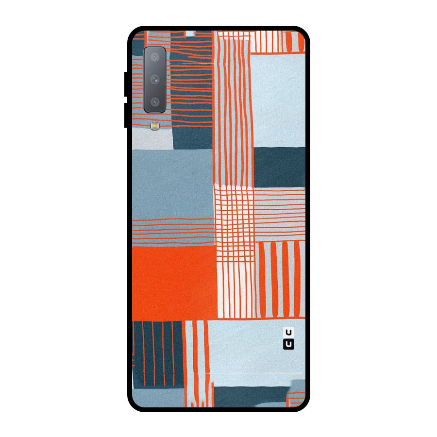 Pattern In Lines Metal Back Case for Galaxy A7 (2018)
