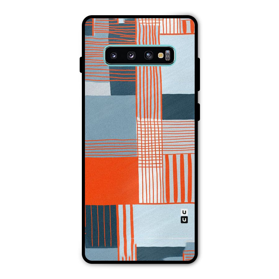 Pattern In Lines Metal Back Case for Galaxy S10 Plus