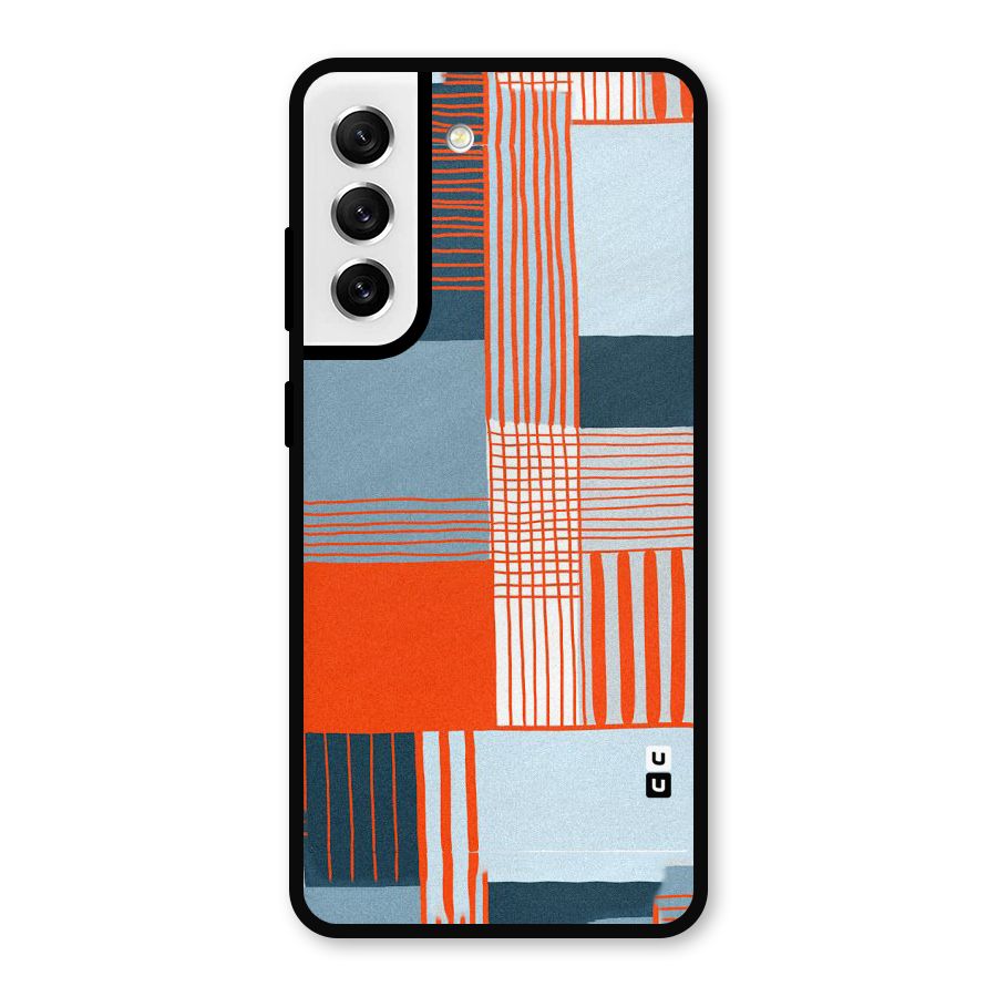 Pattern In Lines Metal Back Case for Galaxy S21 FE 5G
