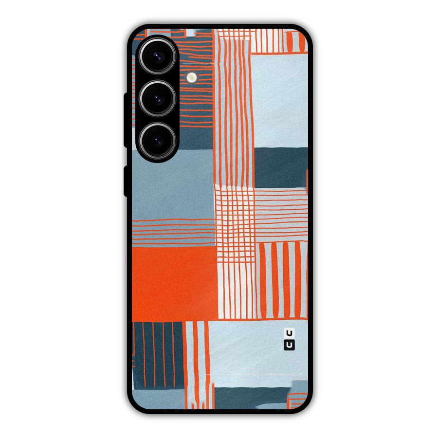 Pattern In Lines Metal Back Case for Galaxy S24 Plus