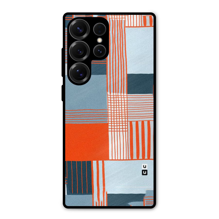 Pattern In Lines Metal Back Case for Galaxy S25 Ultra