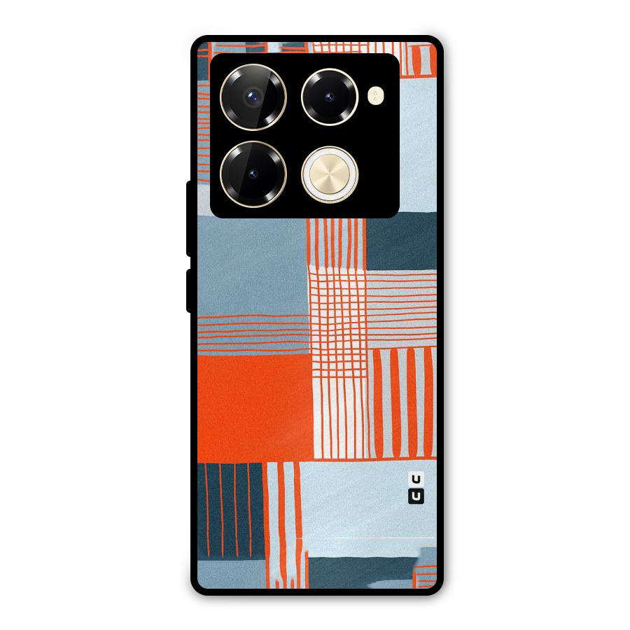 Pattern In Lines Metal Back Case for Infinix Note 40 Pro Plus