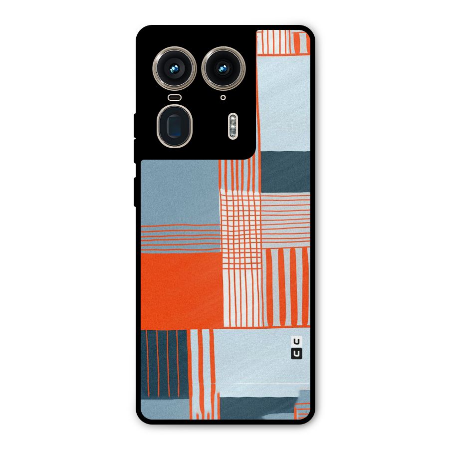 Pattern In Lines Metal Back Case for Motorola Edge 50 Ultra