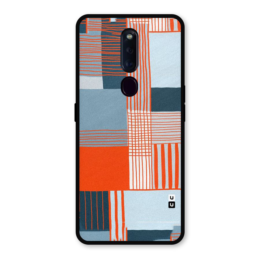 Pattern In Lines Metal Back Case for Oppo F11 Pro