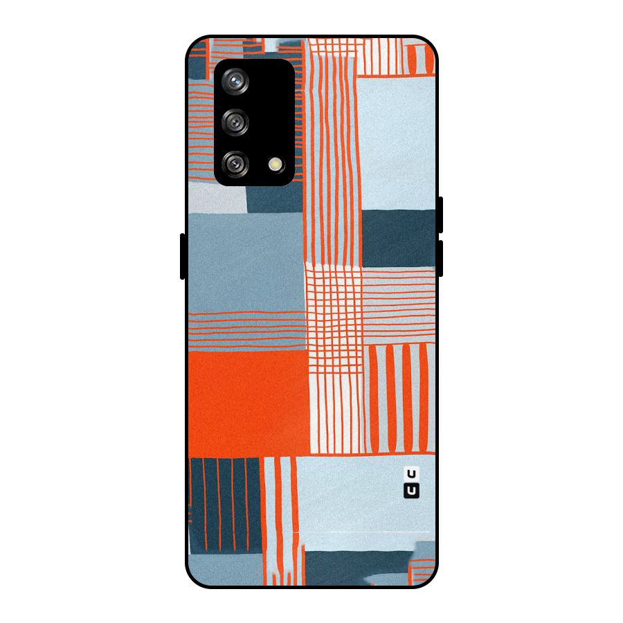 Pattern In Lines Metal Back Case for Oppo F19