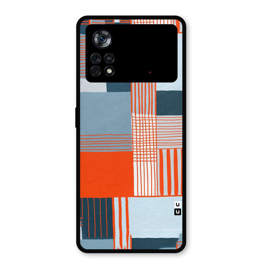 Pattern In Lines Metal Back Case for Poco X4 Pro 5G