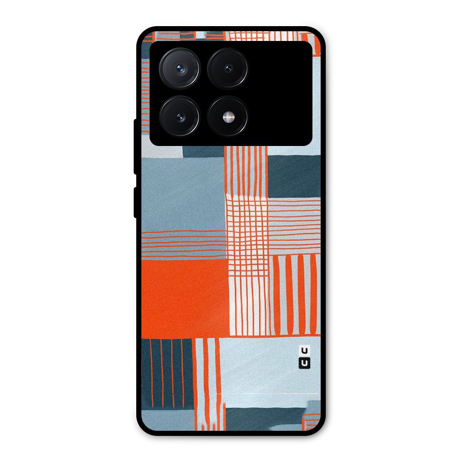 Pattern In Lines Metal Back Case for Poco X6 Pro