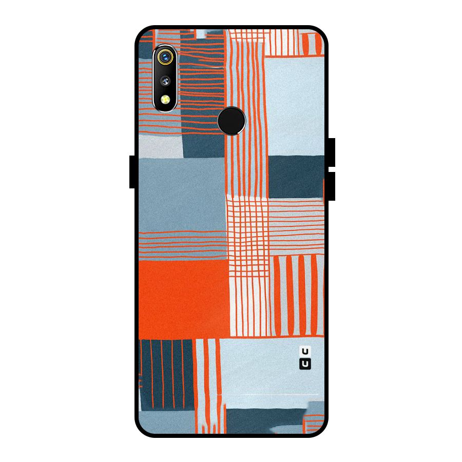 Pattern In Lines Metal Back Case for Realme 3i