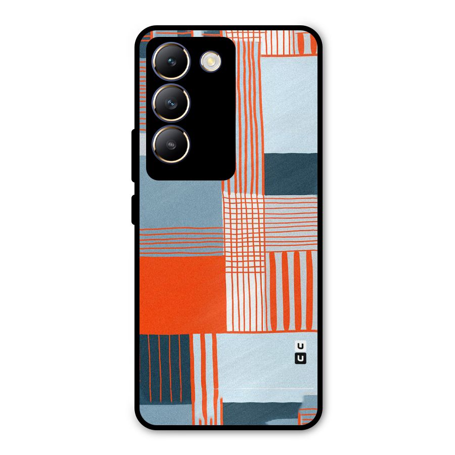 Pattern In Lines Metal Back Case for Vivo T3 5G