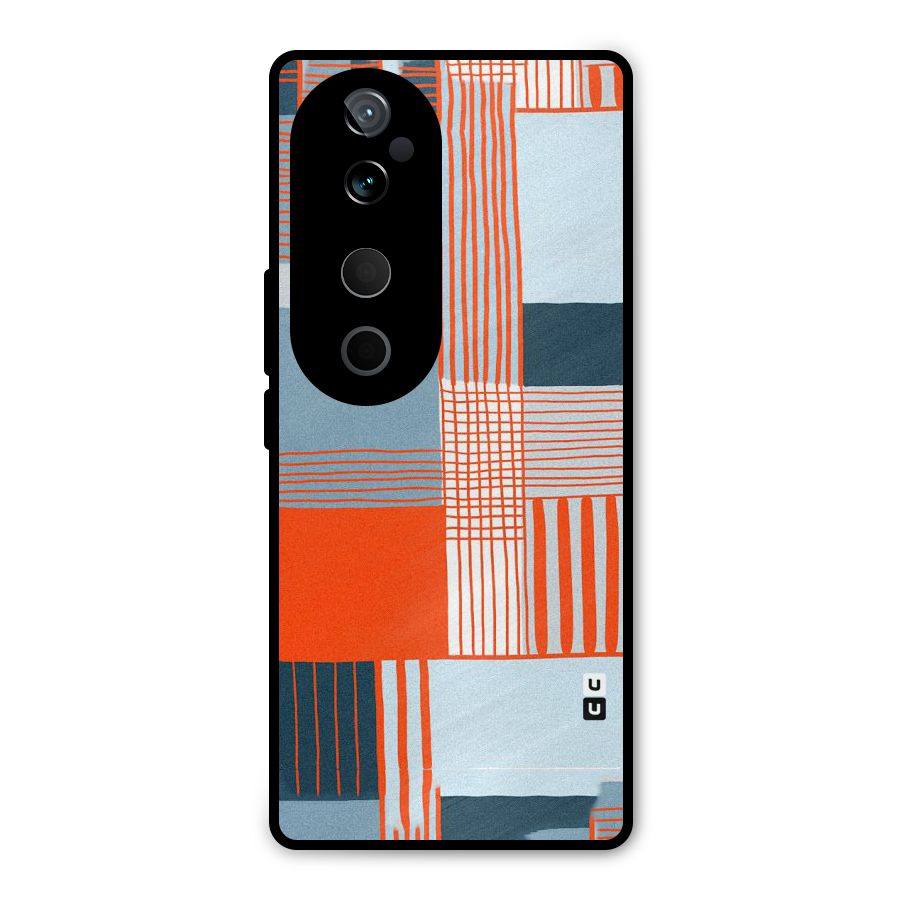 Pattern In Lines Metal Back Case for Vivo T3 Ultra