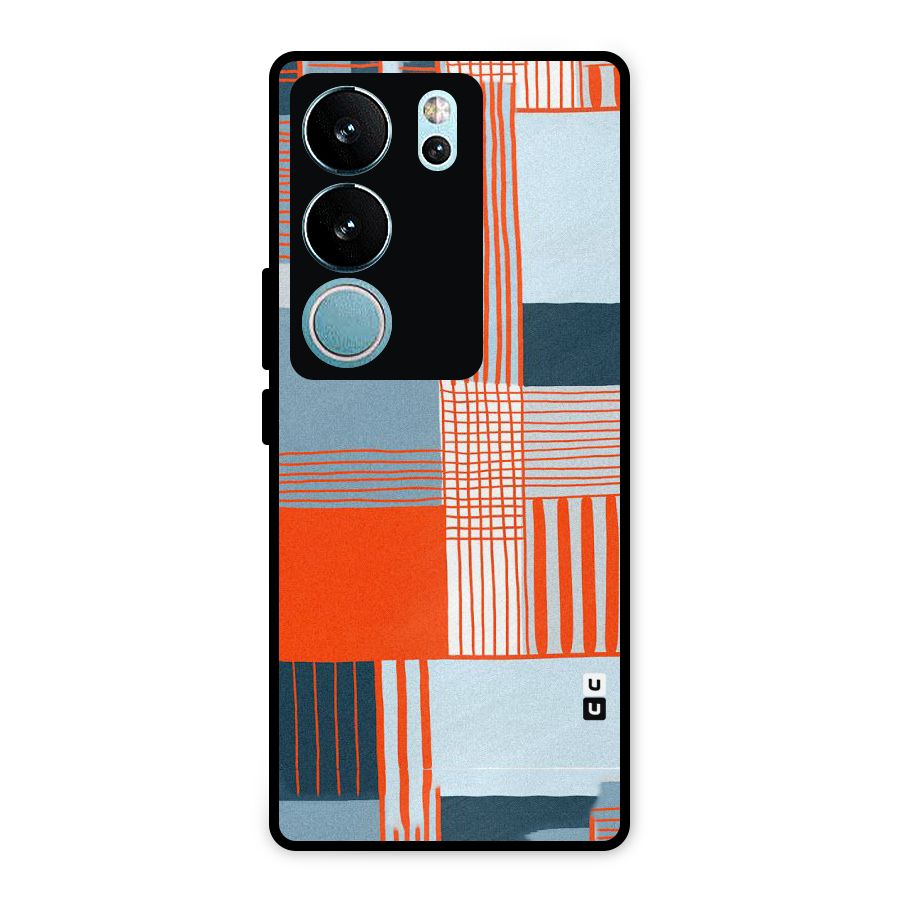 Pattern In Lines Metal Back Case for Vivo V29 Pro