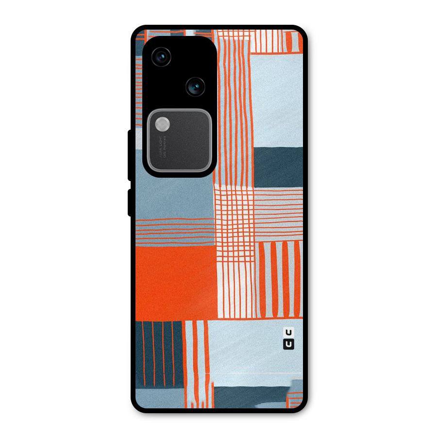 Pattern In Lines Metal Back Case for Vivo V30