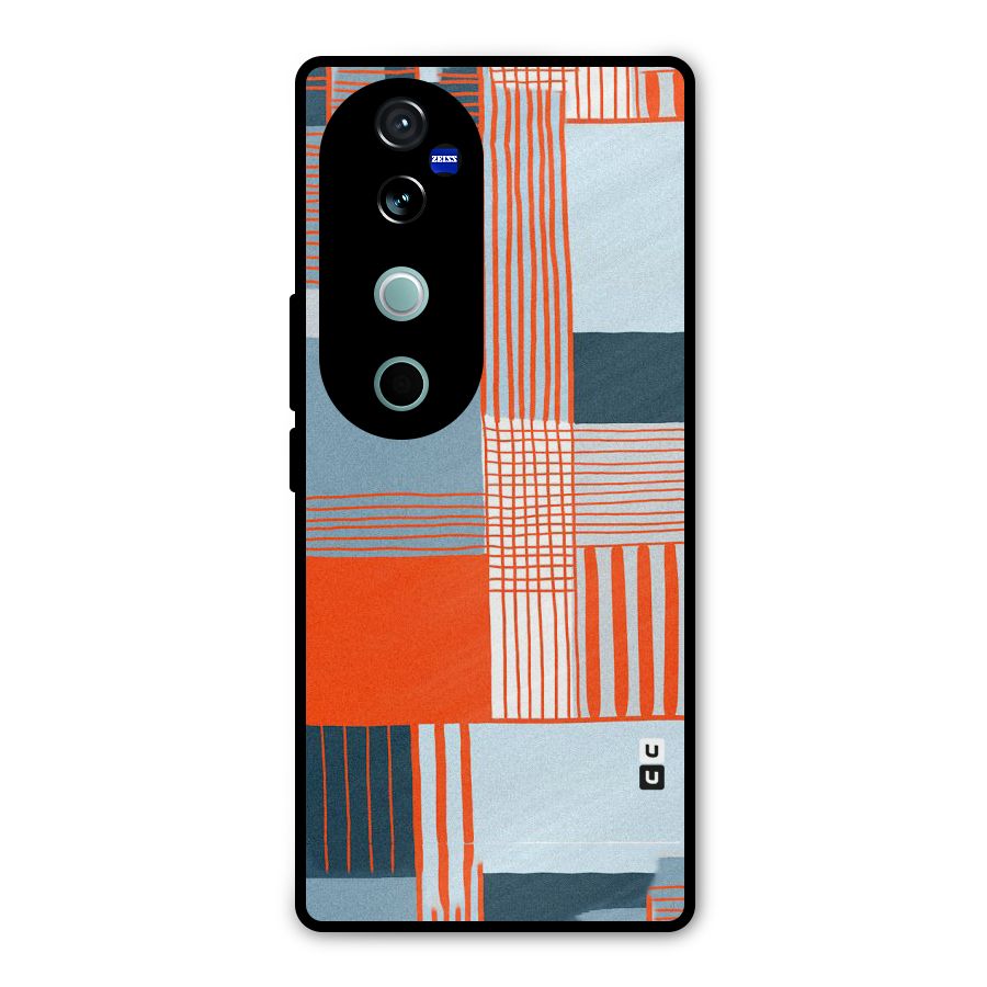 Pattern In Lines Metal Back Case for Vivo V40
