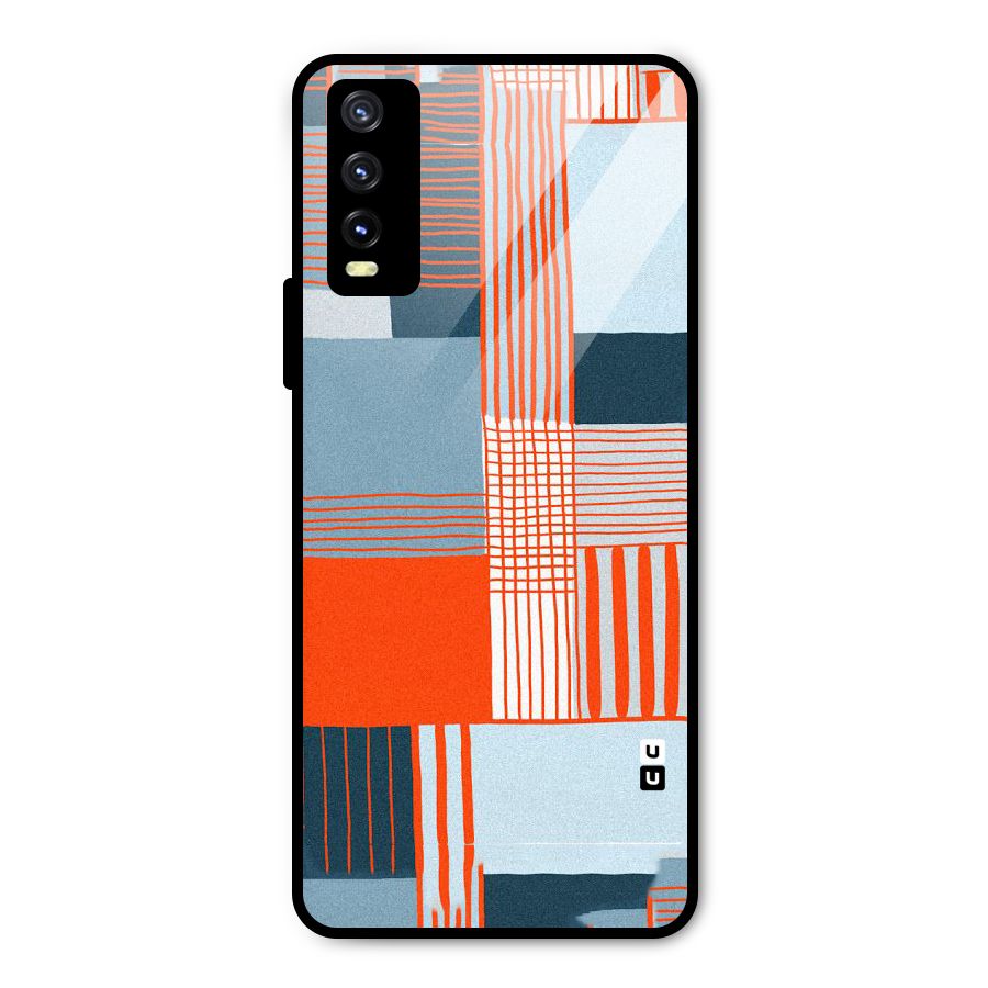 Pattern In Lines Metal Back Case for Vivo Y20 2021