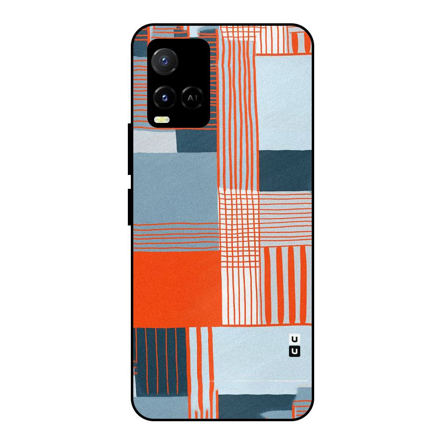 Pattern In Lines Metal Back Case for Vivo Y21T