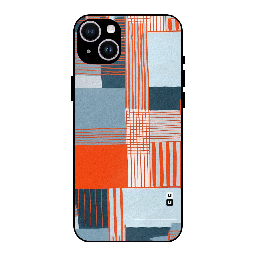 Pattern In Lines Metal Back Case for iPhone 14 Plus