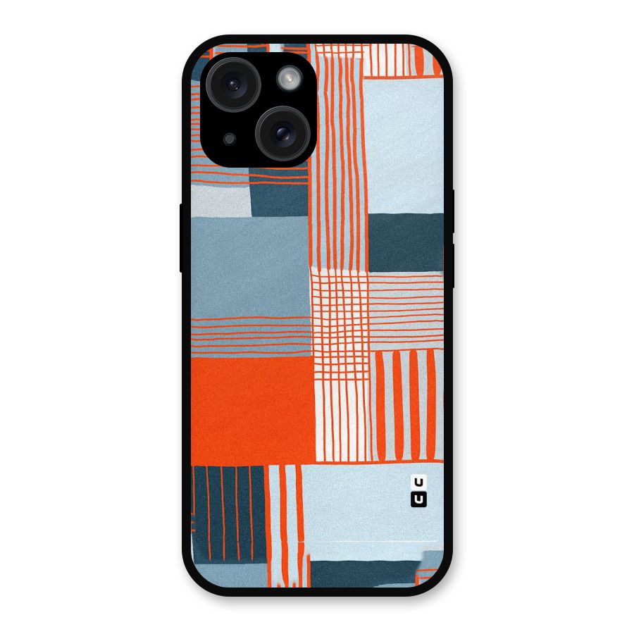 Pattern In Lines Metal Back Case for iPhone 15