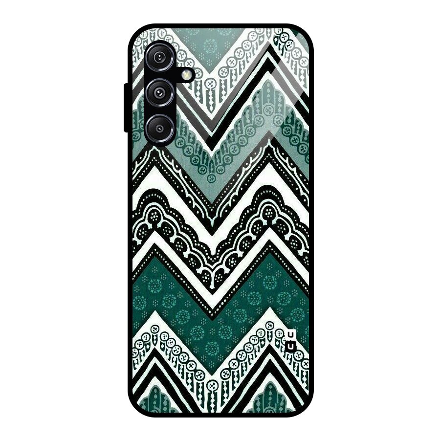 Patterned Chevron Glass Back Case for Galaxy M34 5G