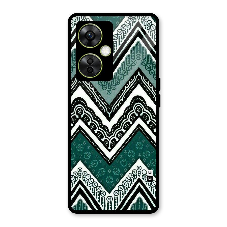 Patterned Chevron Glass Back Case for OnePlus Nord CE 3 Lite