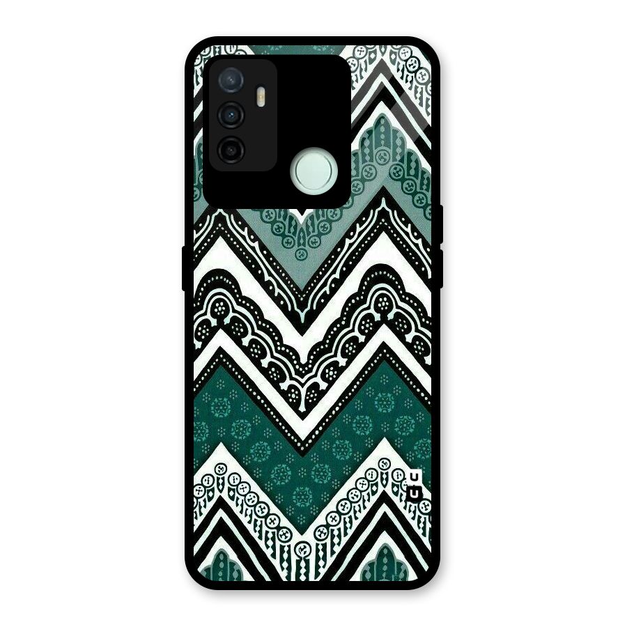 Patterned Chevron Glass Back Case for Oppo A53