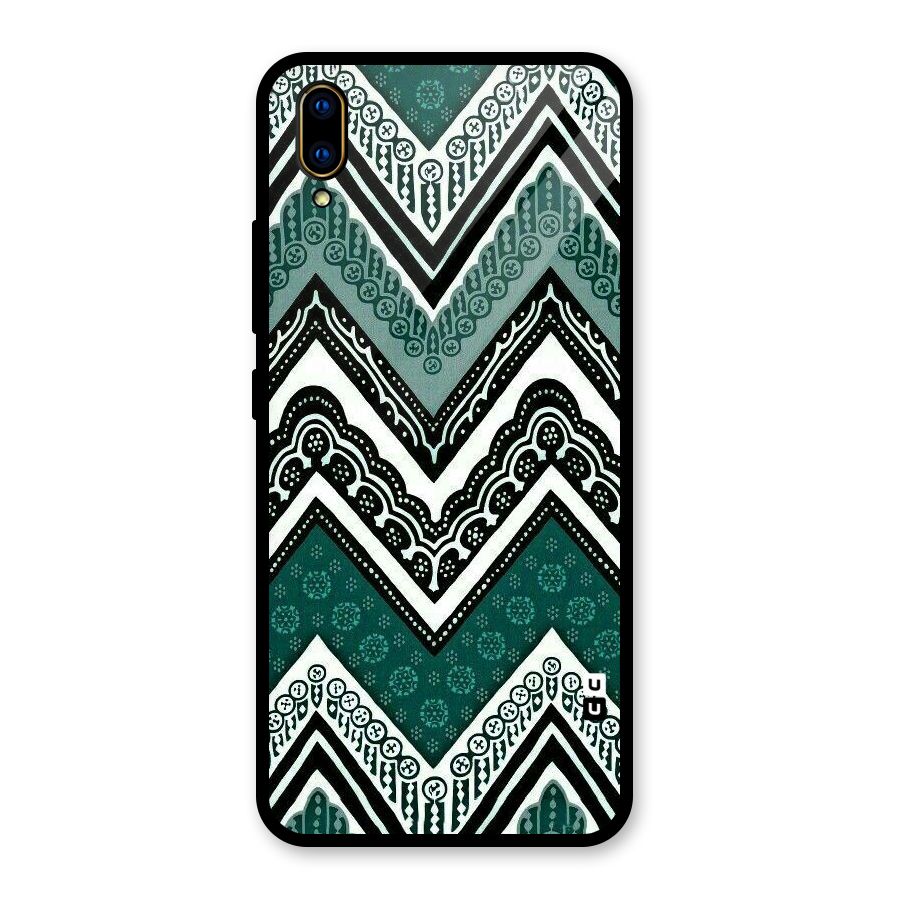 Patterned Chevron Glass Back Case for Vivo V11 Pro