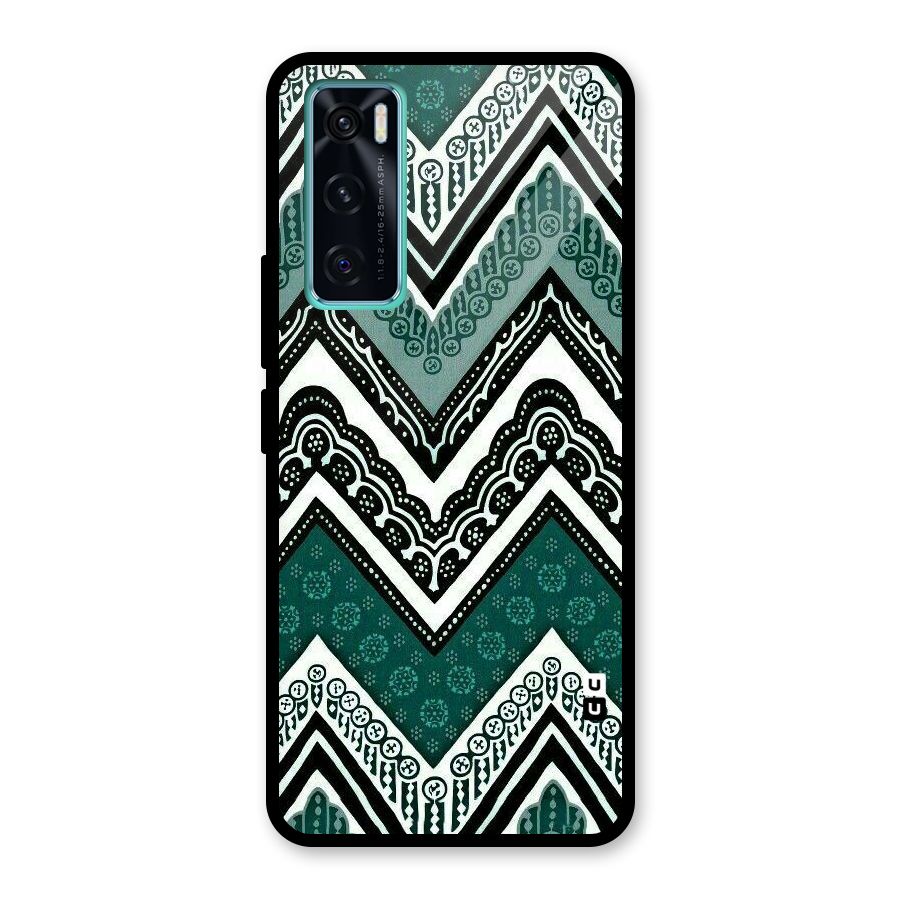 Patterned Chevron Glass Back Case for Vivo V20 SE