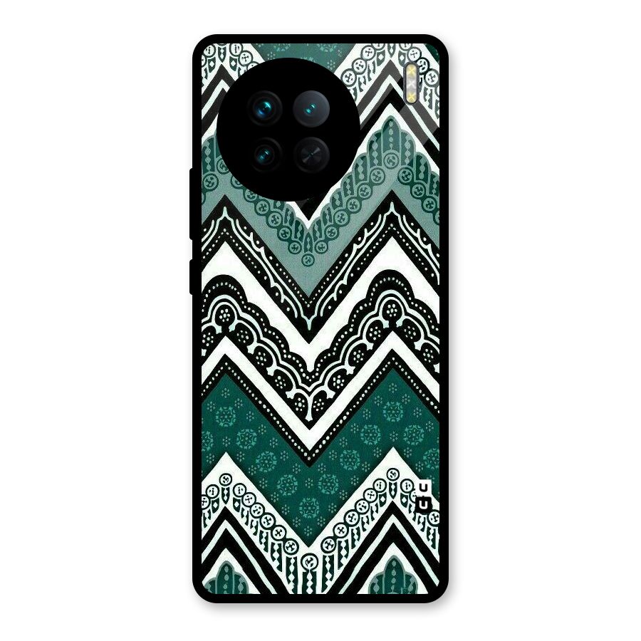 Patterned Chevron Glass Back Case for Vivo X90