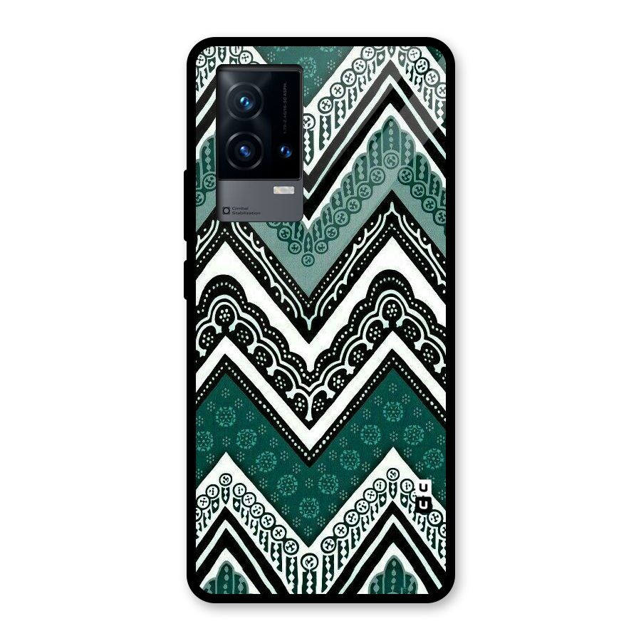 Patterned Chevron Glass Back Case for iQOO 9 5G